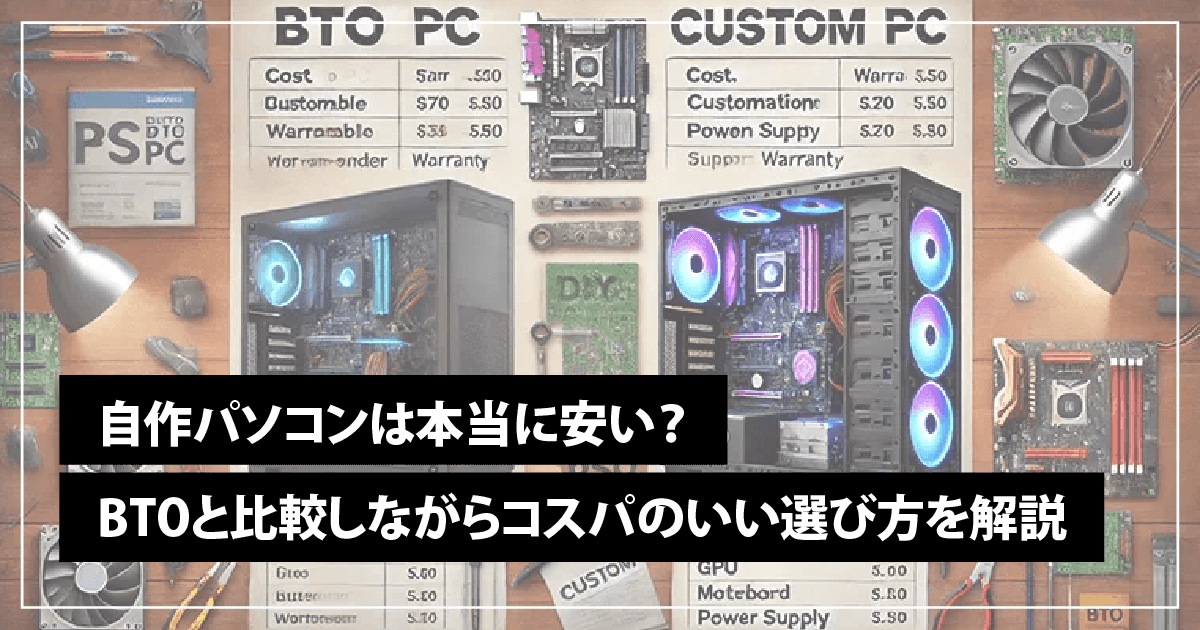 自作パソコンは本当に安い？BTOと比較しながらコスパのいい選び方を解説